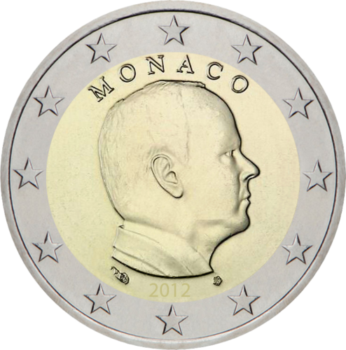 2012 Monaco Albert II national €2 Euro coin